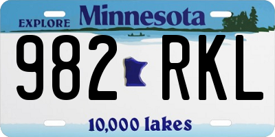 MN license plate 982RKL