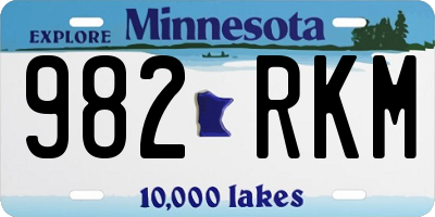 MN license plate 982RKM