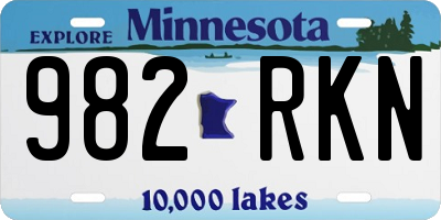 MN license plate 982RKN