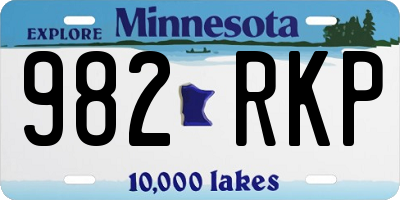 MN license plate 982RKP