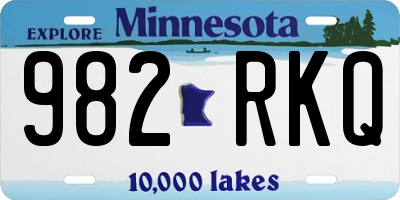 MN license plate 982RKQ