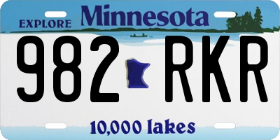 MN license plate 982RKR