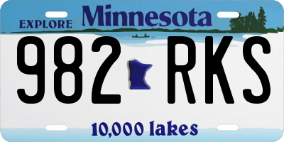 MN license plate 982RKS