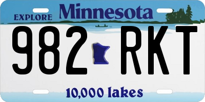 MN license plate 982RKT