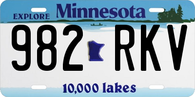 MN license plate 982RKV