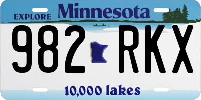 MN license plate 982RKX