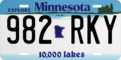 MN license plate 982RKY