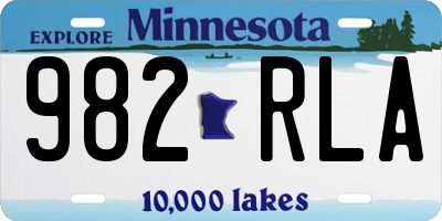 MN license plate 982RLA