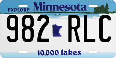 MN license plate 982RLC
