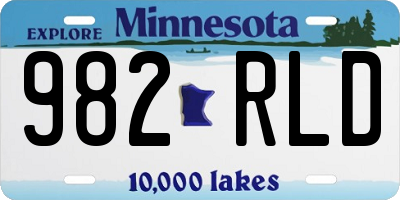 MN license plate 982RLD