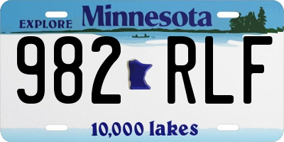 MN license plate 982RLF