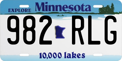MN license plate 982RLG