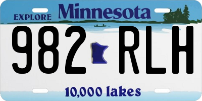 MN license plate 982RLH