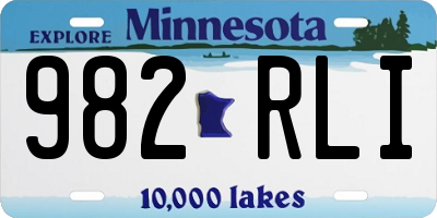 MN license plate 982RLI