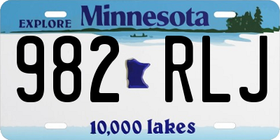 MN license plate 982RLJ