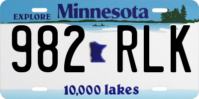 MN license plate 982RLK