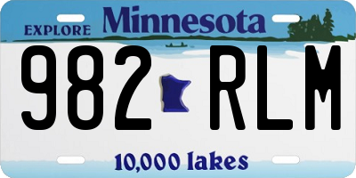 MN license plate 982RLM