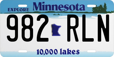 MN license plate 982RLN