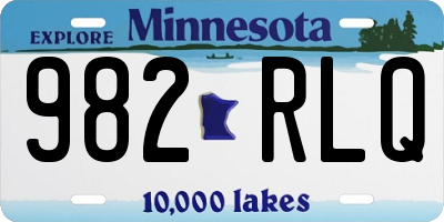 MN license plate 982RLQ