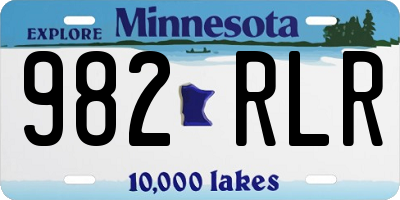 MN license plate 982RLR