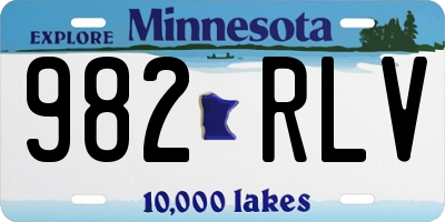 MN license plate 982RLV