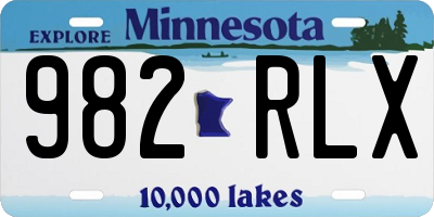 MN license plate 982RLX