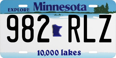 MN license plate 982RLZ