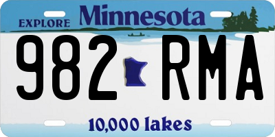 MN license plate 982RMA
