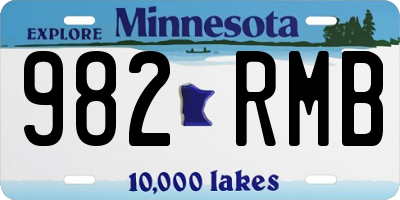 MN license plate 982RMB