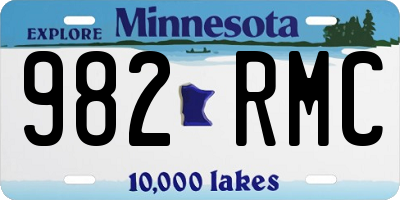 MN license plate 982RMC