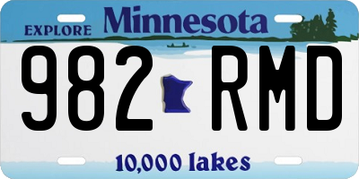 MN license plate 982RMD