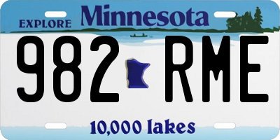MN license plate 982RME