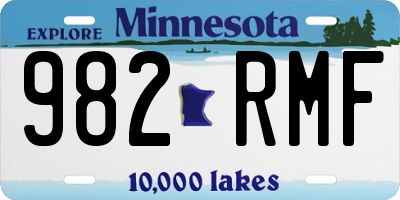 MN license plate 982RMF