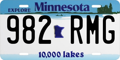 MN license plate 982RMG