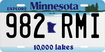 MN license plate 982RMI