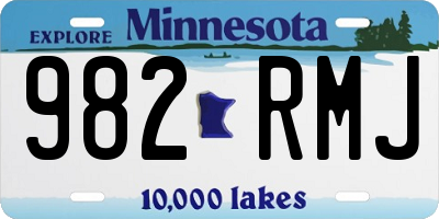 MN license plate 982RMJ