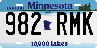 MN license plate 982RMK