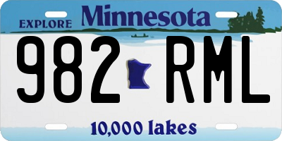 MN license plate 982RML