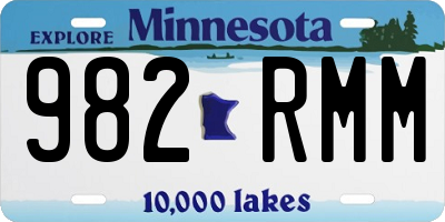 MN license plate 982RMM