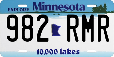 MN license plate 982RMR