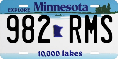 MN license plate 982RMS