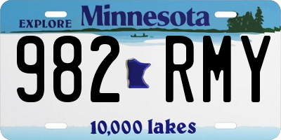 MN license plate 982RMY