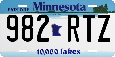 MN license plate 982RTZ