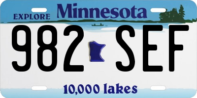 MN license plate 982SEF