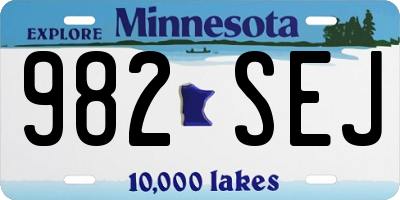 MN license plate 982SEJ