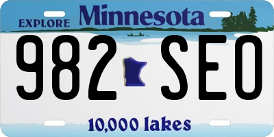 MN license plate 982SEO
