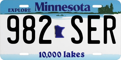MN license plate 982SER