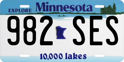 MN license plate 982SES