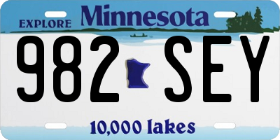 MN license plate 982SEY