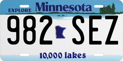 MN license plate 982SEZ